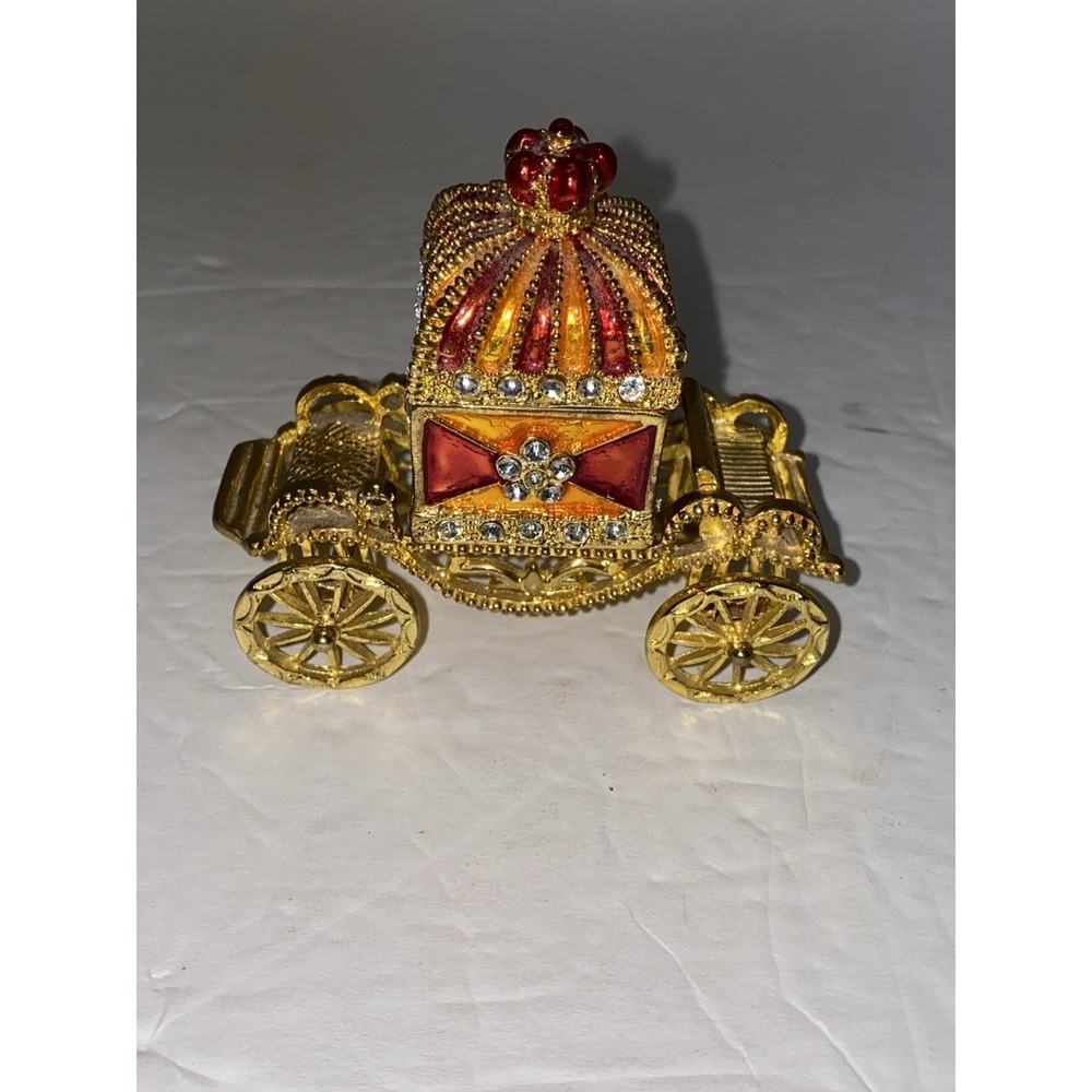 Jeweled Chariot Trinket Jewelry Display Box - Picture 3 of 11